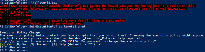 Set PowerShell privileges for a script