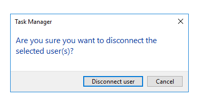 Confirm disconnecting user